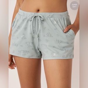 La Vie En Rose Super Soft Pyjama Shorts - Bunny Love Print - Pastel Mint Blue 🐰